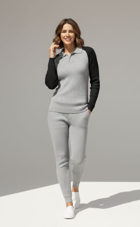 Old Money Long Sleeve Polo & Joggers Combo For Women – Anther