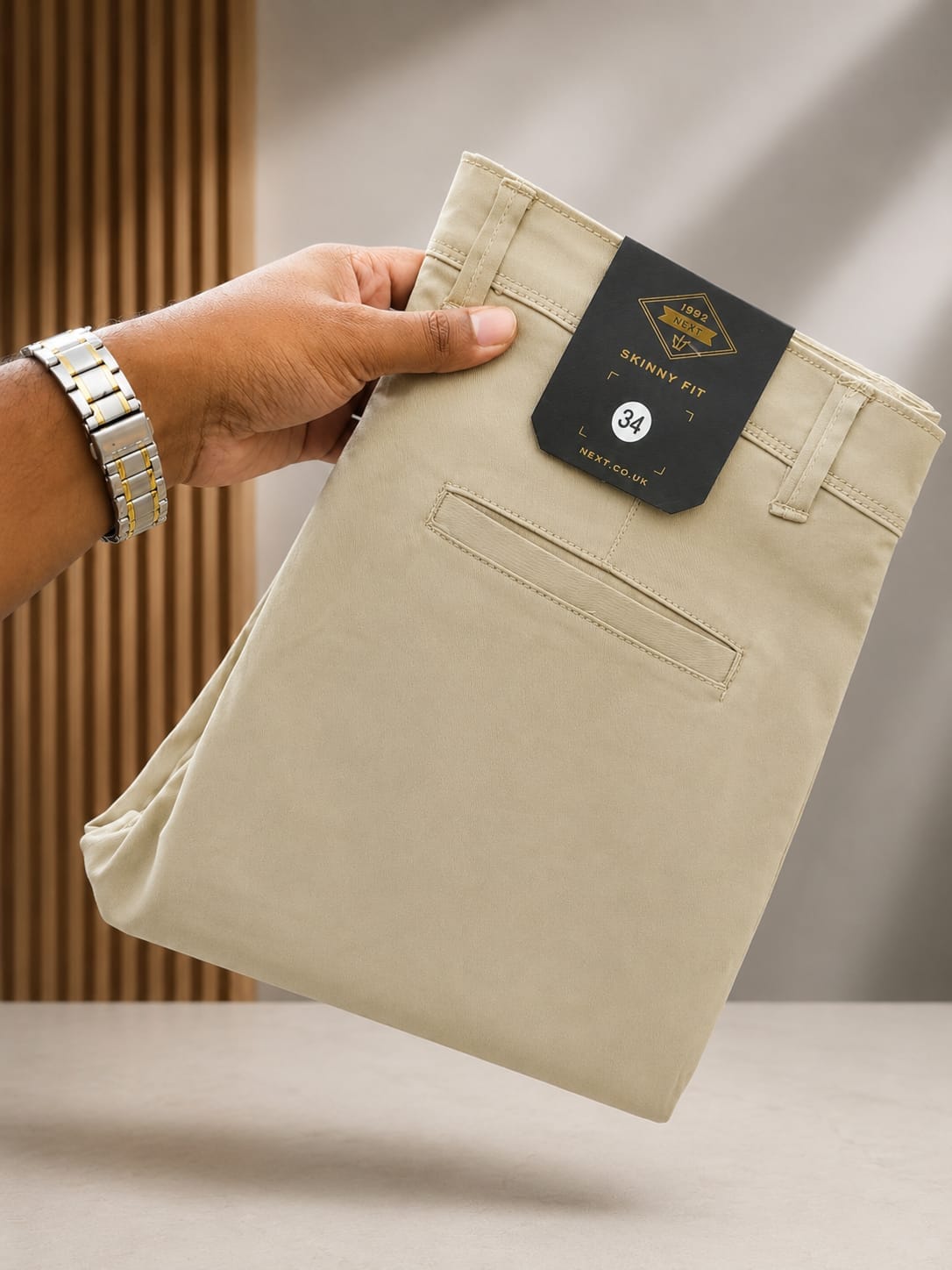 Next Premium Twill Pant – Biskit Color