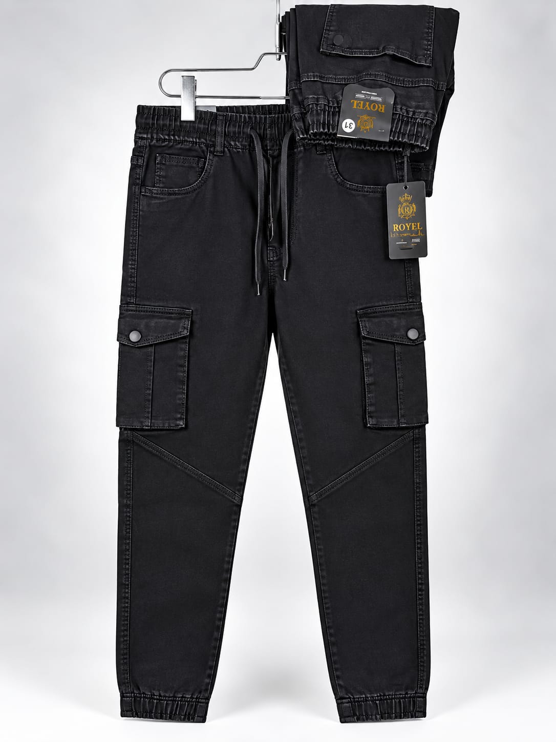 Premium Cargo Joggers Pant - Black Color