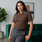Blackdoo Waffle Zip Polo - Caramel