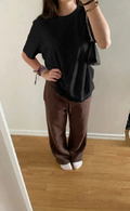 Drop Shoulder & Baggy Trouser Combo - Black & Coffee