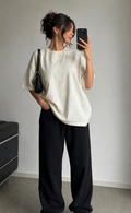 Drop Shoulder & Baggy Trouser Combo - Off White & Black