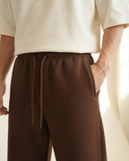 Drop Shoulder & Baggy Combo - Off White & Coffee